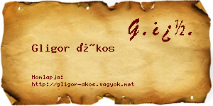 Gligor Ákos névjegykártya